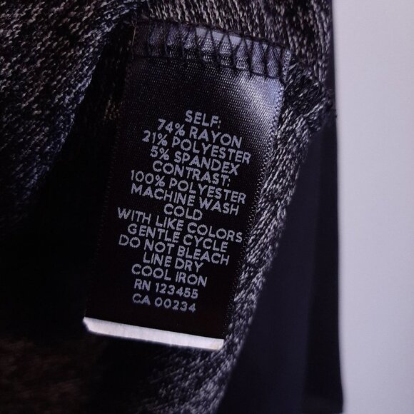 Design Lab Chiffon Bell Flare Sleeve Flowy Top Womens Size Small Black Grey - Picture 12 of 12